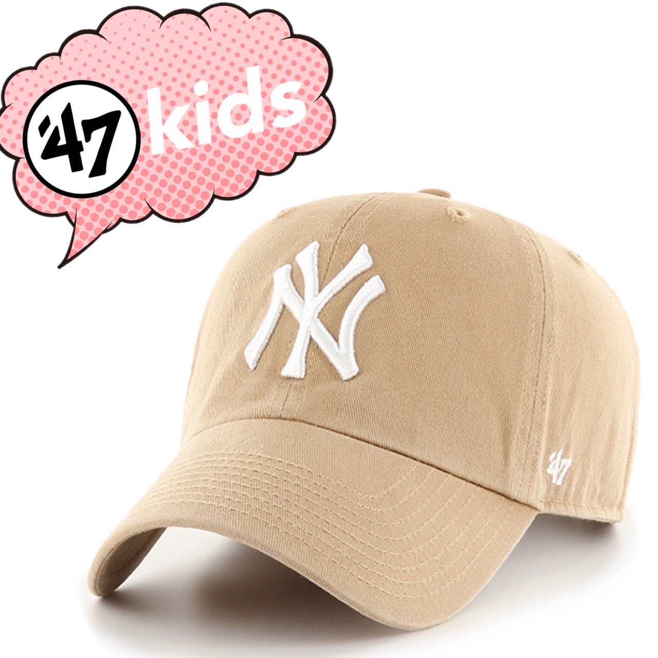 47 フォーティーセブン ブランド キャップ ドジャース LA ヤンキース エンゼルス キッズ 帽子 子供 男女兼用 クリーンナップ 刺繍ロゴ  47BRAND KIDS CLEAN UP