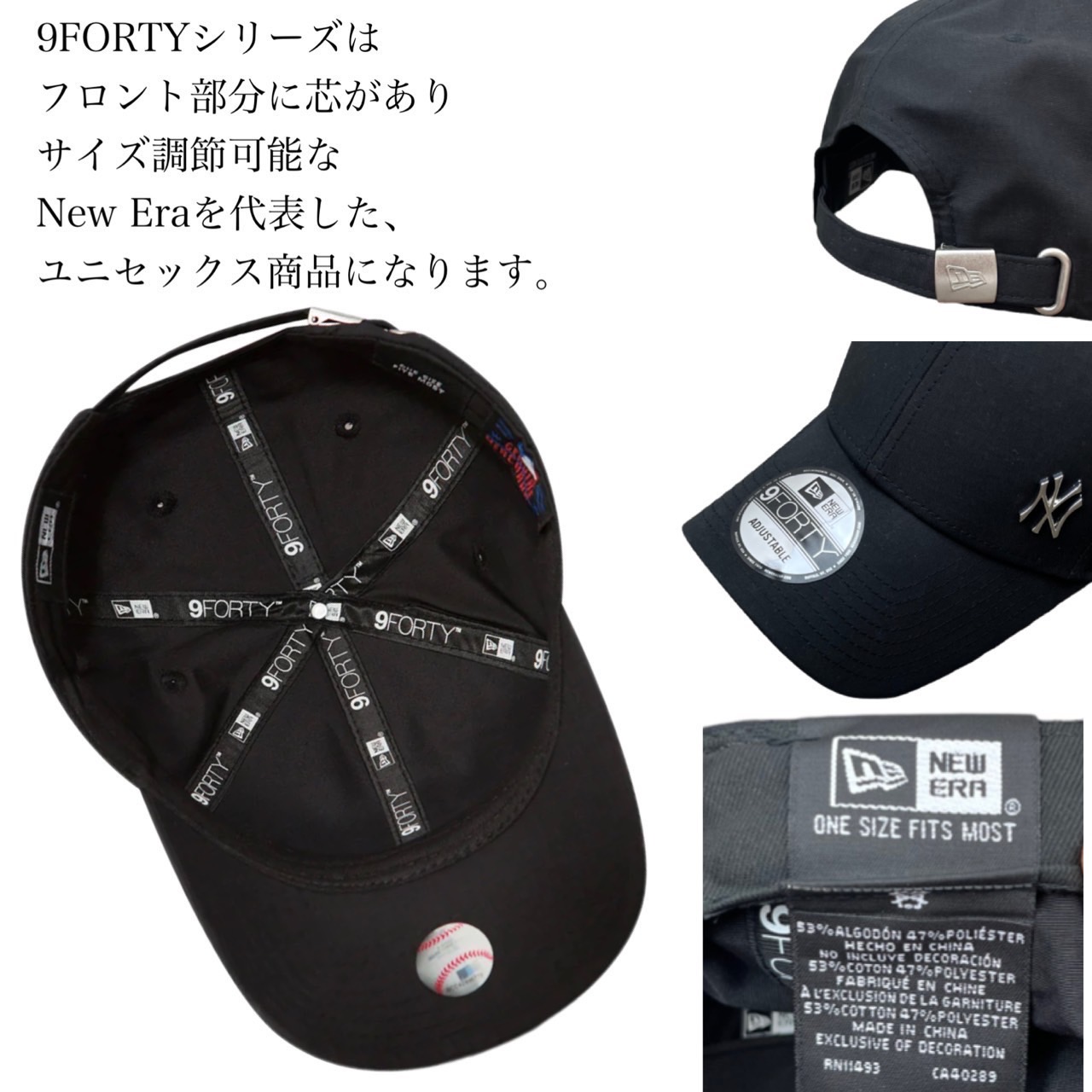 ニューエラ Newera キャップ プレーン メタルロゴ 野球チーム サイド