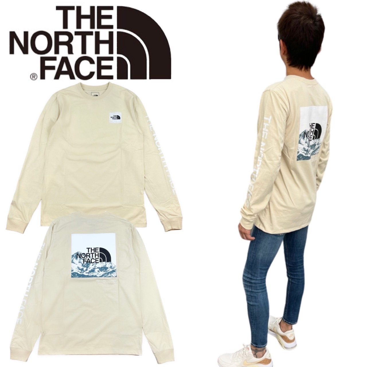ザ ノースフェイス The North Face ロンT 長袖 Tシャツ NF0A5GML 袖ロゴ ボックスロゴ バックロゴ ホワイト 刺繍ロゴ THE NORTH FACE L/S LOGO PLAY TEE｜staiwan｜04