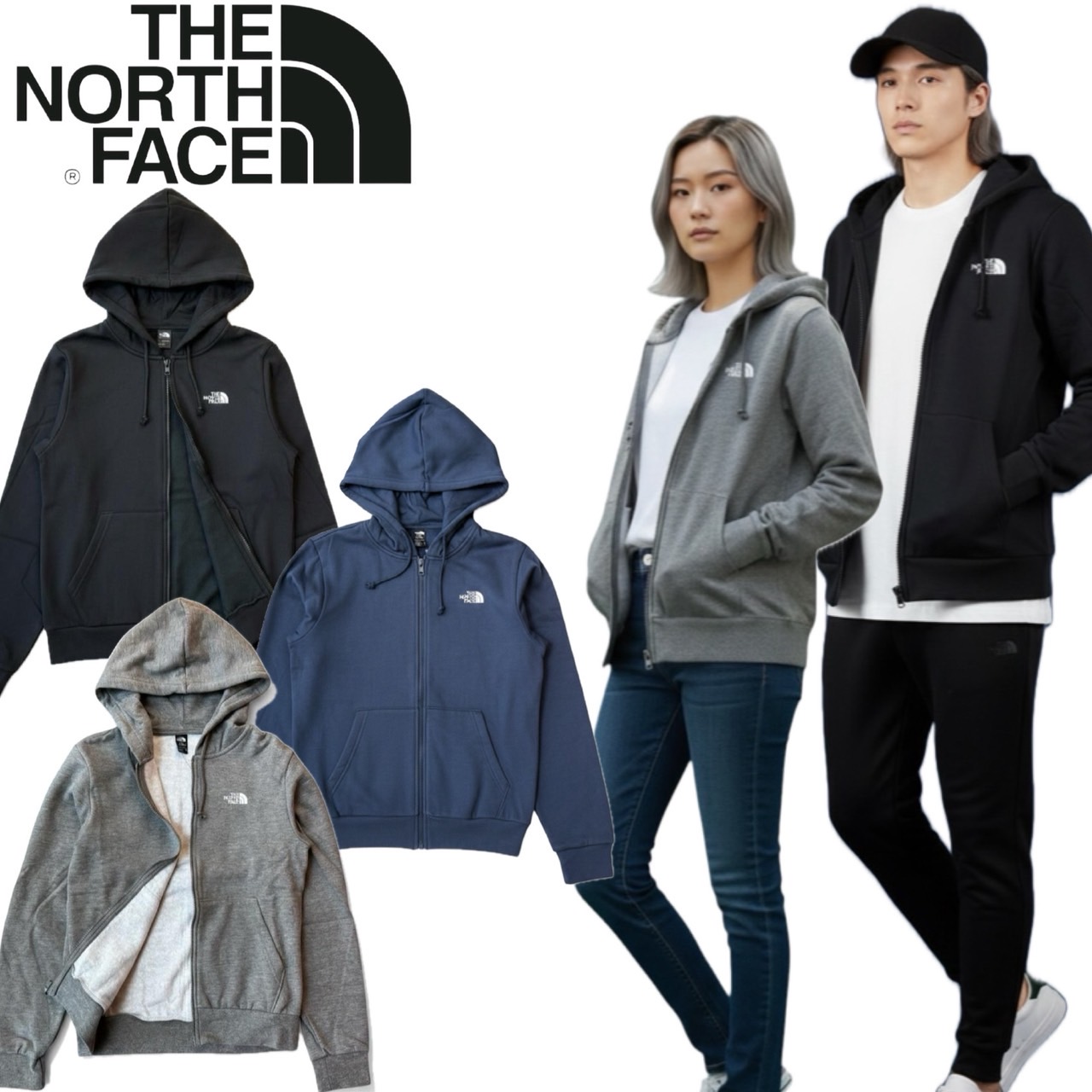 マークアンドロナ　フルジップ　アウター　裏起毛　スカルロゴ　グレー　サイズ38 THE NORTH FACE（ザ ノースフェイス） ザ ノースフェイス ジップ