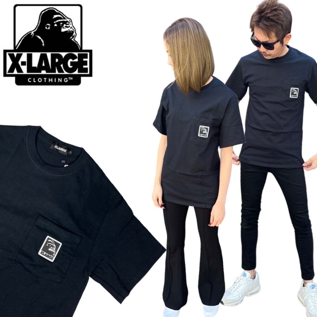 エクストララージ X-LARGE 半袖 Tシャツ メンズ レディース 丸首 胸ポケット X-LARGE SS POCKET TEE SQUARE OG