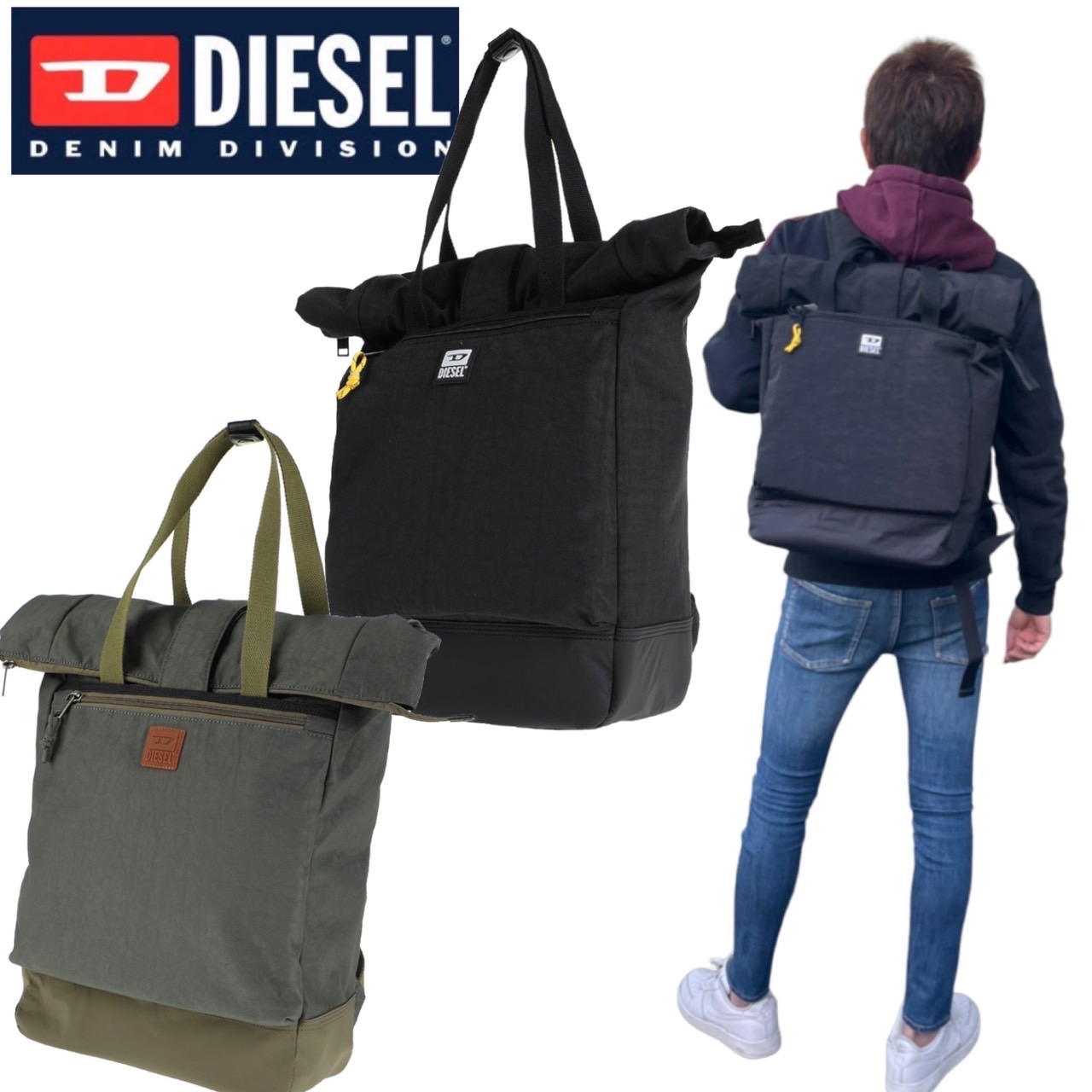 ディーゼル DIESEL リュック かばん X08148 P3383 ショルダーバッグ 2way トートバッグ PC収納 メンズ リュックサック  男女兼用 DIESEL BENTU