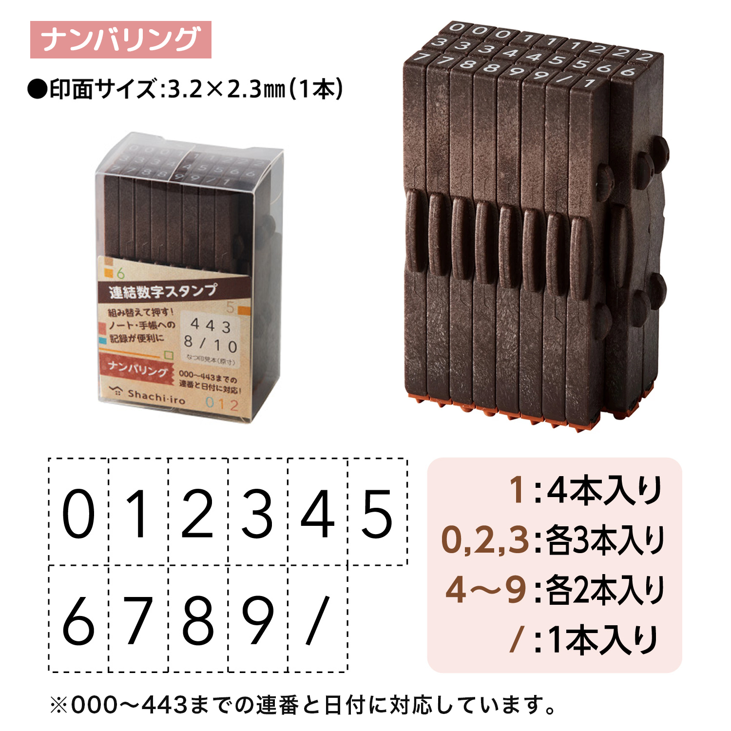 シヤチハタ（Shachihata） 連結数字スタンプ【万年カレンダー 日本語