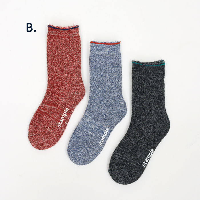 stample スタンプル 裏パイルクルーソックス 3足組 キッズ 靴下 パイル 冬 72295 | stample | 02