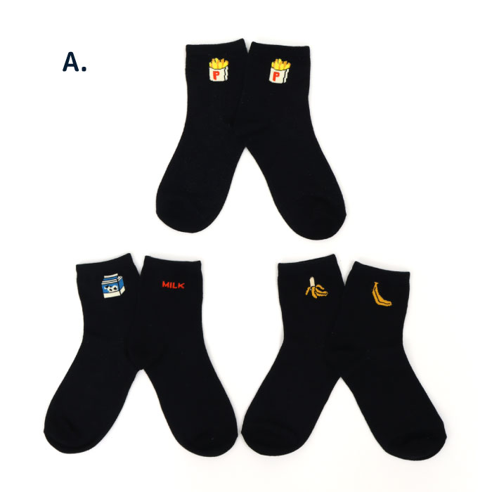 stample ワンポイントショートソックス 3足組 通学 個性的 靴下 スクールソックス | stample | 01