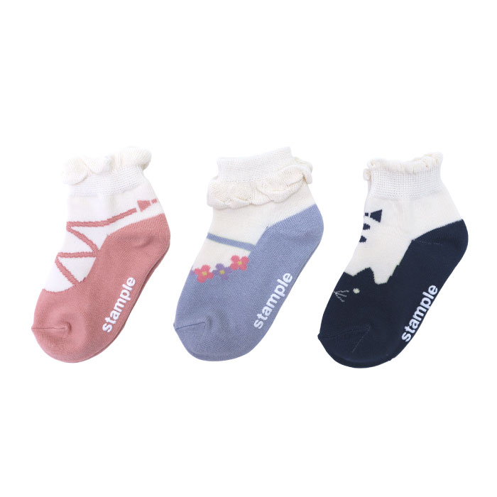 stample スタンプル バレエシューズ園児ソックス  3足組 73281 キッズ 靴下 | stample | 01