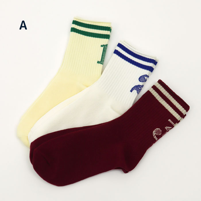 stample  アメリブナンバーショートソックス  3足組   滑り止め 靴下 73290 | stample | 01