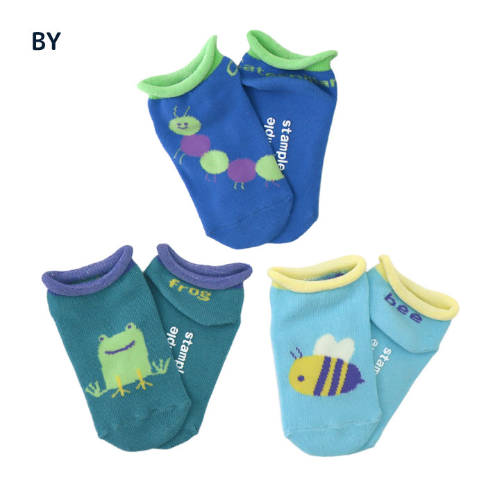 stample スタンプル 73317  おさんぽ園児ソックス 2025 春 夏 靴下 子供 キッズ 通園 女の子 男の子 生き物 花 滑り止め | stample | 01