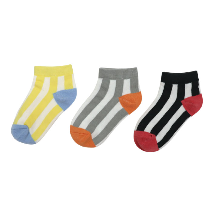 stample ボールドストライプ アンクルソックス 3足組 73321 キッズ 靴下 男の子 女の子 ストライプ 春 夏 | stample | 01
