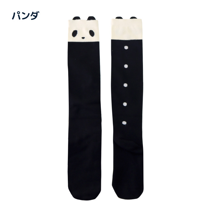 靴下 キッズ 71615 73436 stample スタンプル パンダ ネコ ニーハイ ソックス クロ かわいい リボン ネコ 猫 ねこ パンダ コスプレ ハロウィン 女の子 冬 暖かい | stample | 01