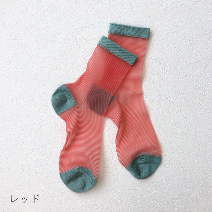 TAWARA（たわら） t31159 シースルーボーダー ショートソックス 1P 春 夏 靴下 レディス おしゃれ シンプル メッシュ ボーダー | TAWARA | 04