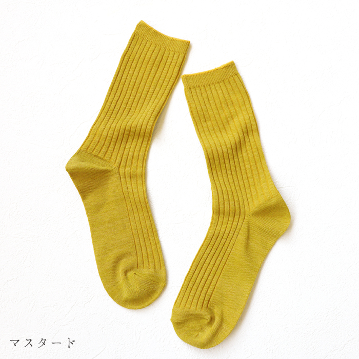 TAWARA（たわら） コットンリネン リブ クルーソックス 1P 靴下 レディース おしゃれ かわいい リネン コットン シンプル 秋 冬 |  | 03