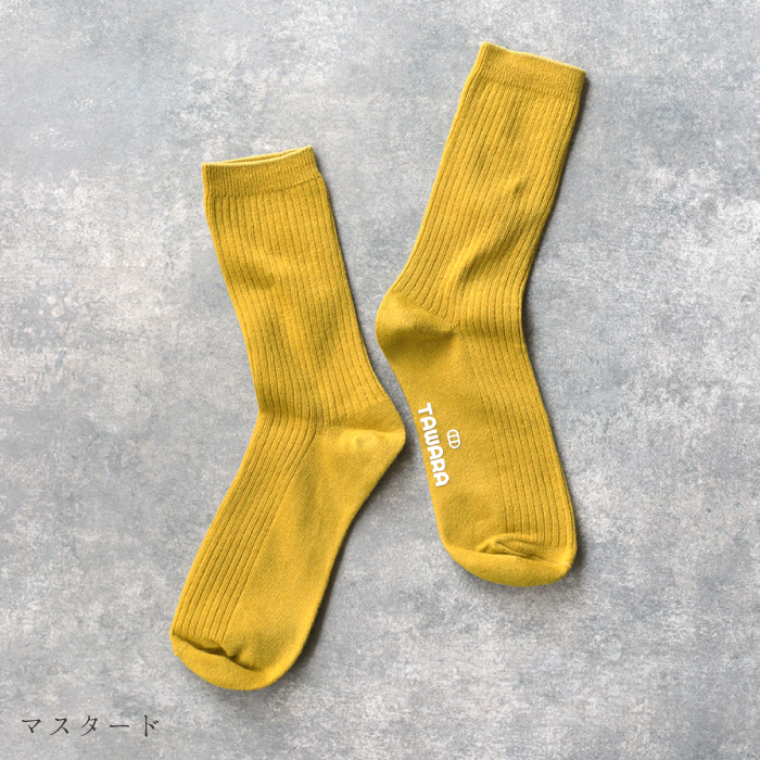TAWARA（たわら） コットン リブ ベーシック クルーソックス 1P  靴下 レディース おしゃれ かわいい コットン シンプル 秋 冬 |  | 03