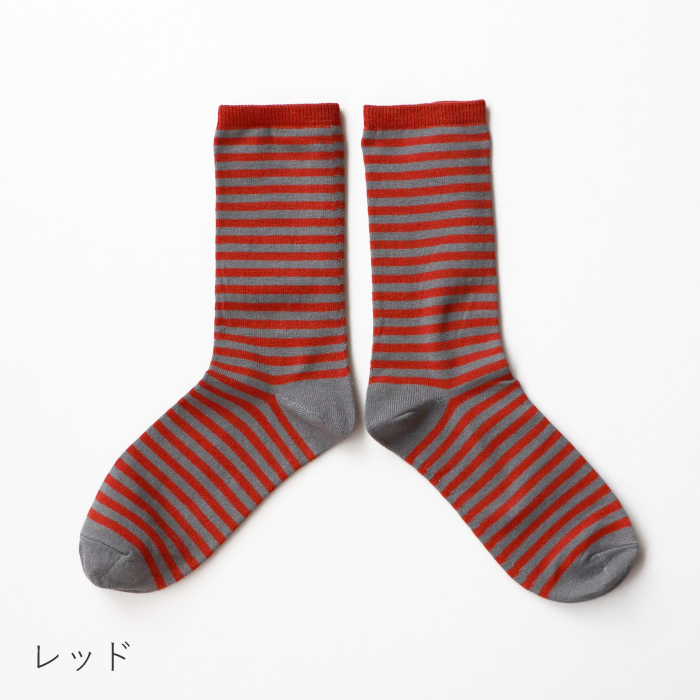 TAWARA（たわら） t41217 綿麻しましまクルーソックス 秋 冬 靴下 レディス おしゃれ シンプル 麻 ボーダー | TAWARA | 03