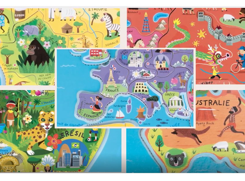 はじめての世界地図 パズルワールドマップ マグネット JANOD