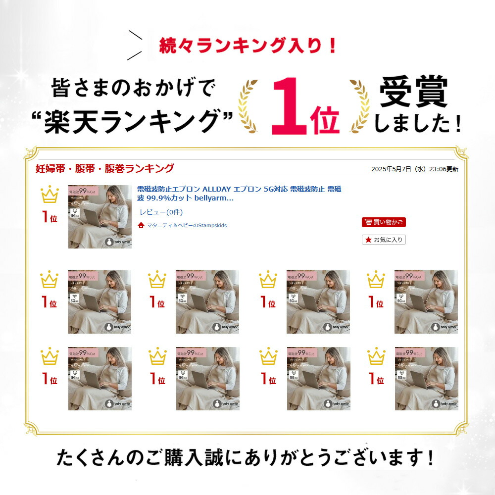 電磁波防止エプロン ALLDAY エプロン 5G対応 電磁波防止 電磁波 99.9