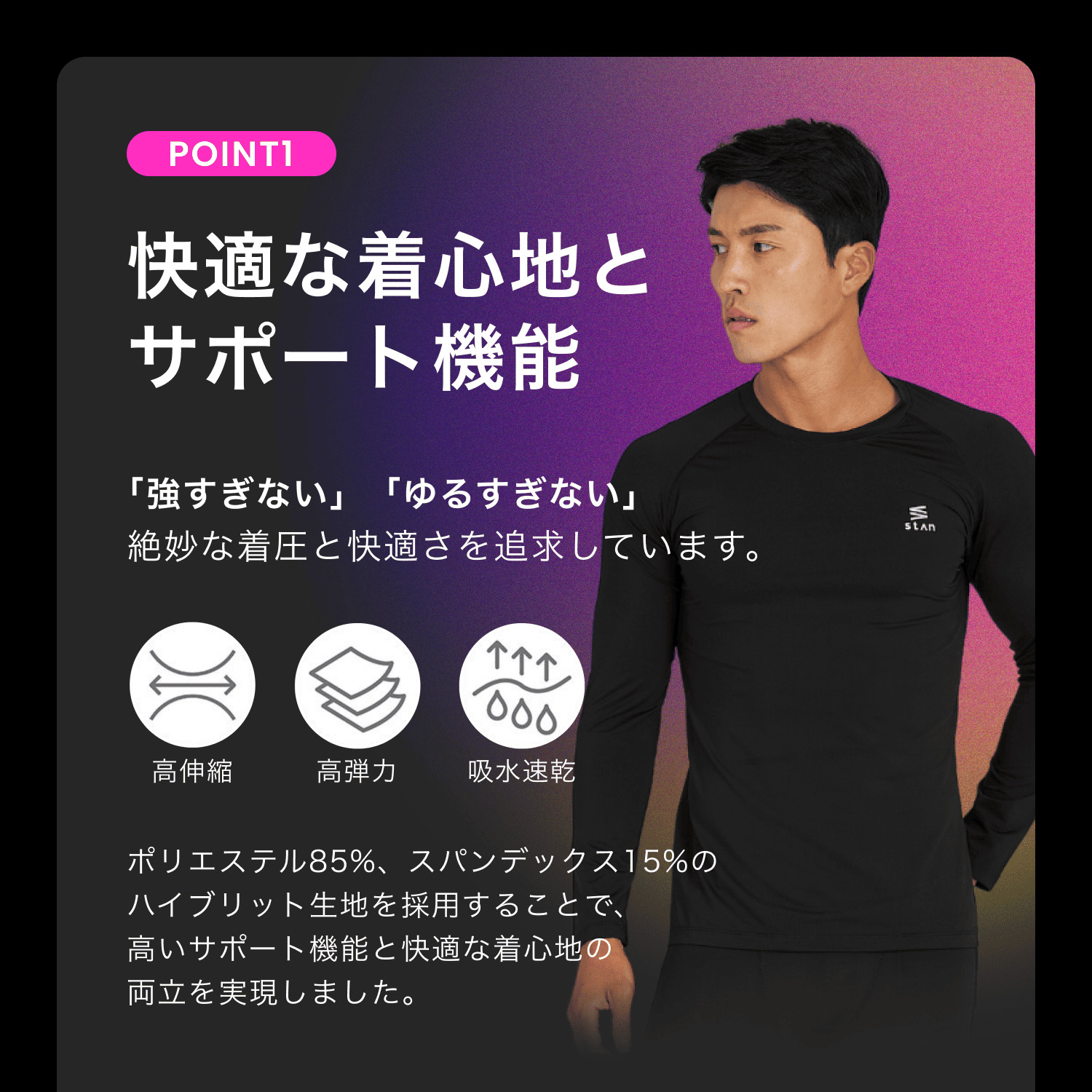 コンプレッションウェア メンズ 夏用 半袖 長袖 ノースリーブ