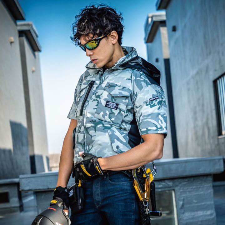 3XL】ファン付き作業服 BURTLE バートル AC1156 半袖ブルゾン エアー 