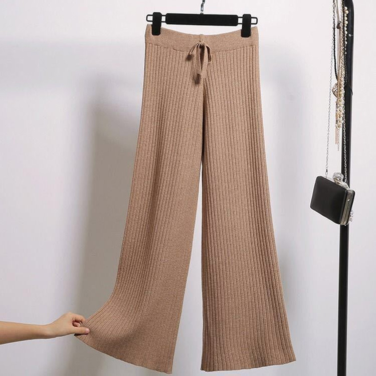 リブニットパンツ リブニットワイドパンツ ロングパンツ レディース ウエストゴム リブニット 体形カバー ゆったり 楽ちん 履きやすい ポイント消化 送料無料 |  | 02