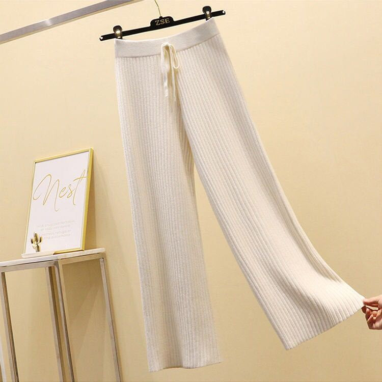 リブニットパンツ リブニットワイドパンツ ロングパンツ レディース ウエストゴム リブニット 体形カバー ゆったり 楽ちん 履きやすい ポイント消化 送料無料 |  | 01