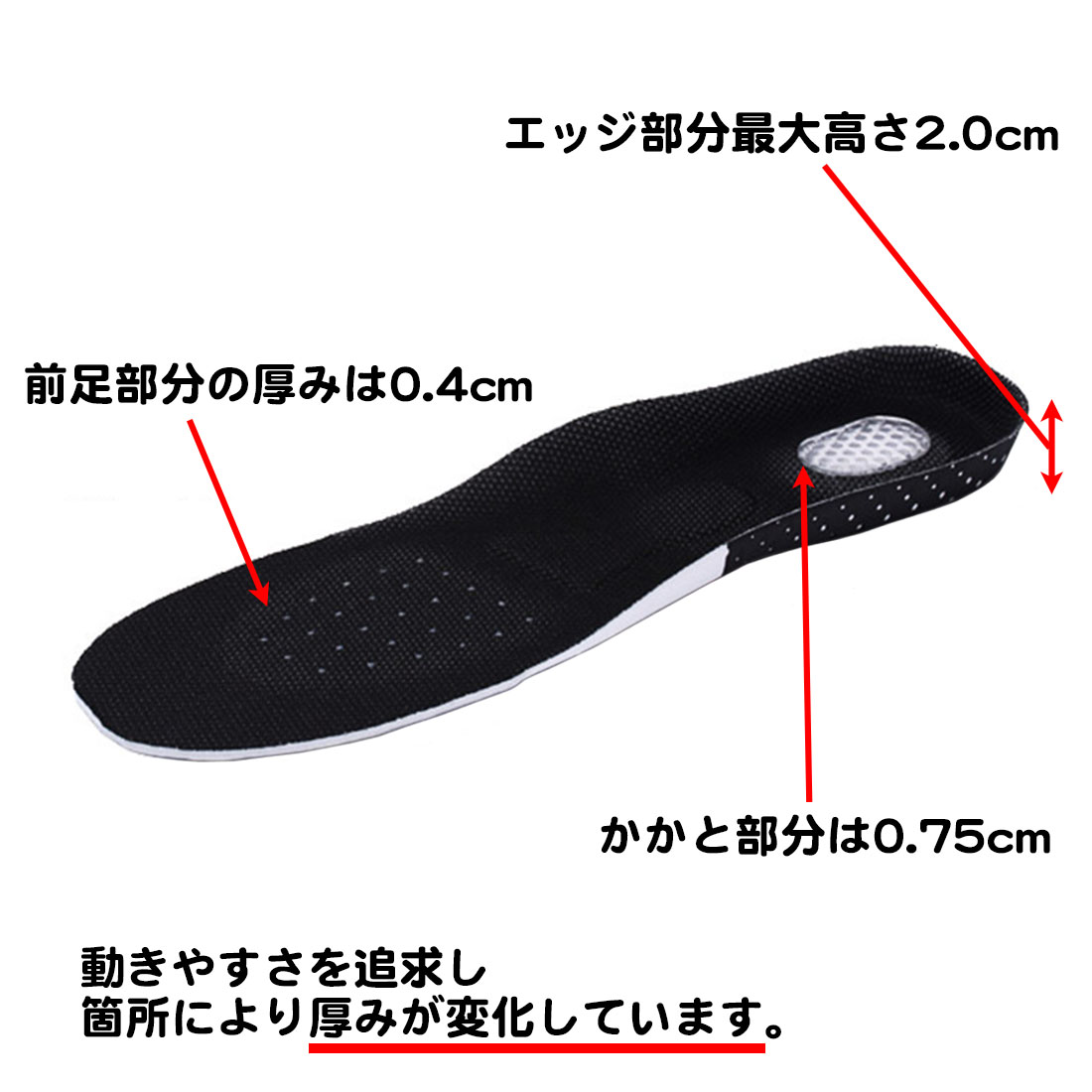 両足分 靴 インソール 中敷き 衝撃吸収 サイズ調整 メンズ
