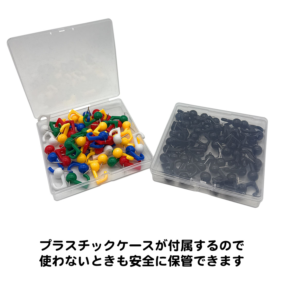 50個セット 壁掛けフック ピン 耐荷重 1kg 目立たない 画びょう 賃貸 画鋲 プラスチック フック 石膏ボード 壁 傷つけない 額縁 絵画 カレンダー 時計 押しピン 関連画像2