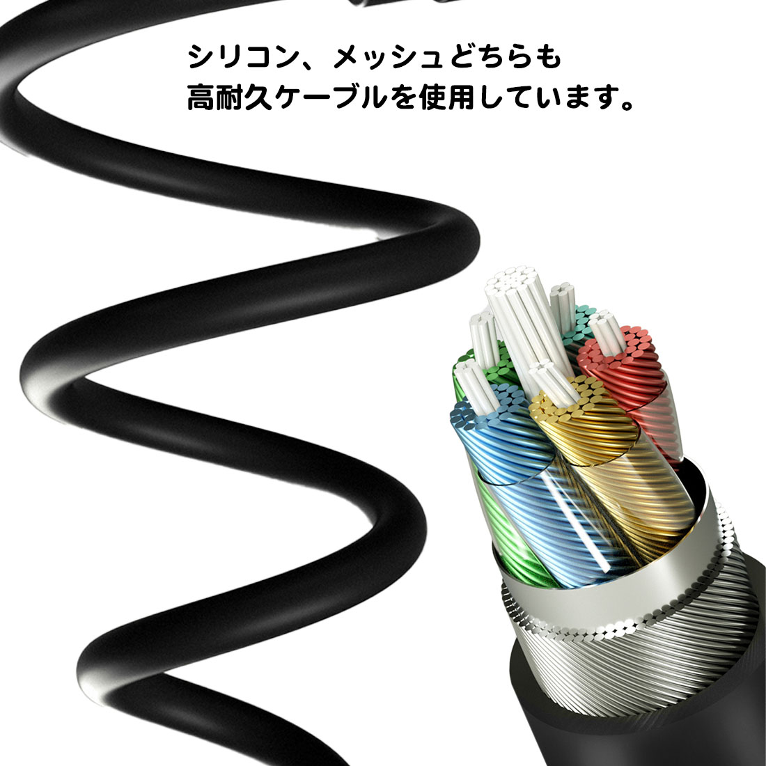 USB-C AUX 変換ケーブル 1m DAC内蔵 ステレオミニプラグ 3.5mm 3極 端子 オーディオジャック Type-c スマホ アンプ スピーカー カーナビ パソコン メッシュ 関連画像5