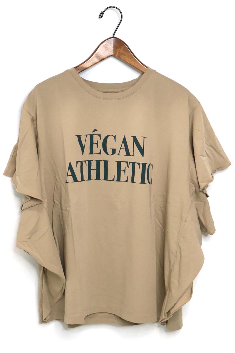 ☆レディース MICA&DEAL マイカ＆ディール "VEGANATHLETIC"ロゴフリルスリーブT-shirt 品番:0125209111【メール便配送可】【SALE】【10%OFF】
