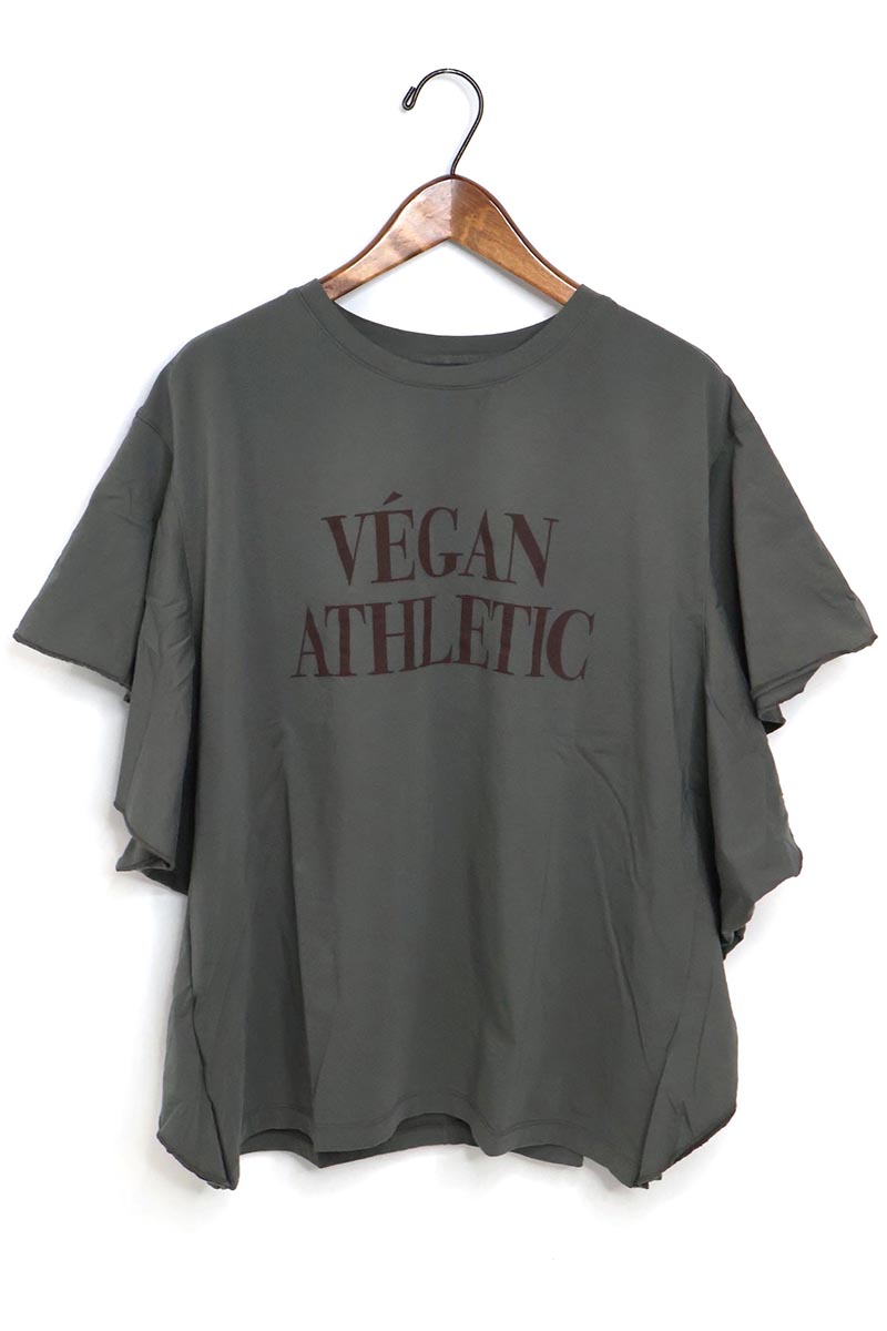 ☆レディース MICA&DEAL マイカ＆ディール "VEGANATHLETIC"ロゴフリルスリーブT-shirt 品番:0125209111【メール便配送可】【SALE】【10%OFF】