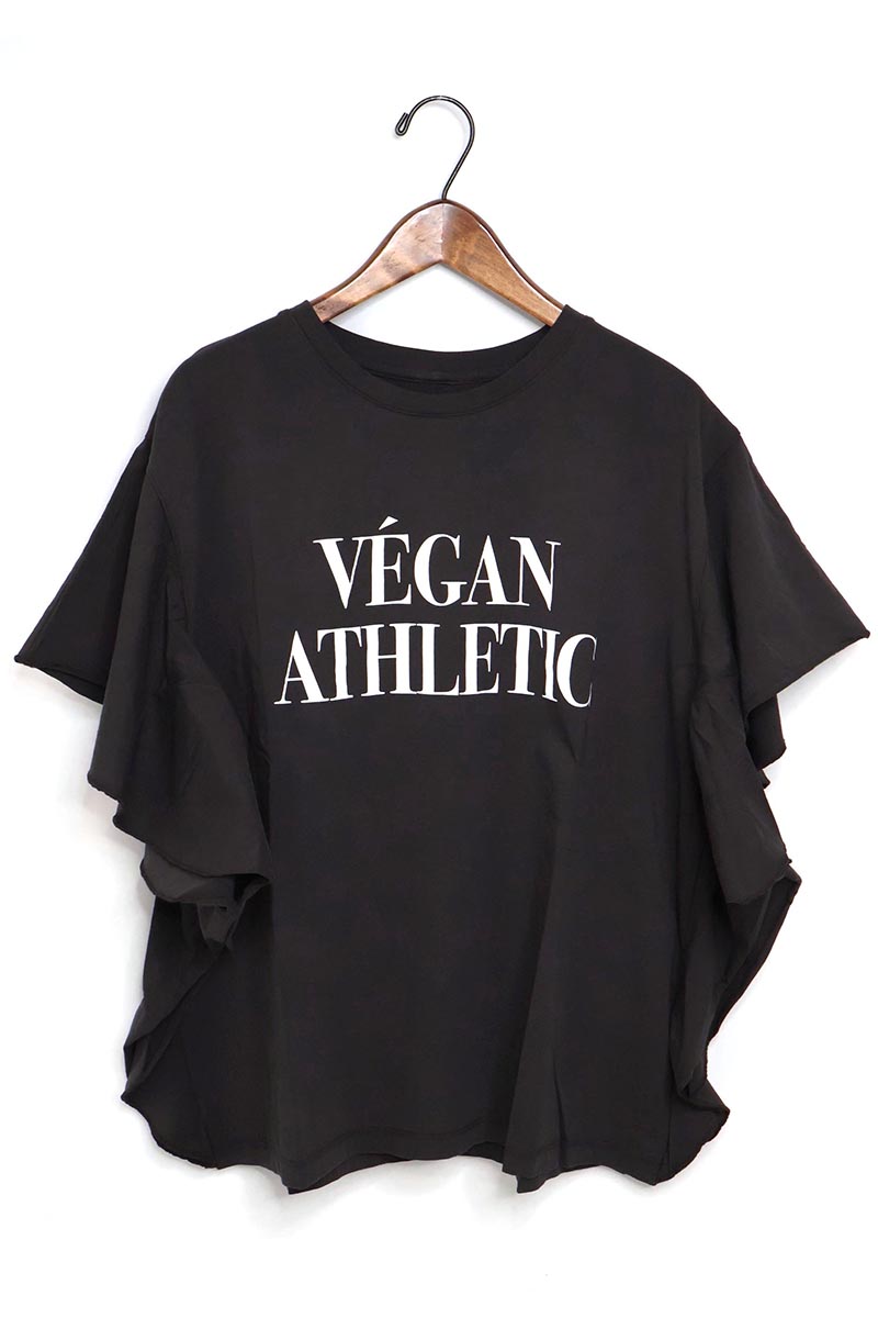 ☆レディース MICA&DEAL マイカ＆ディール "VEGANATHLETIC"ロゴフリルスリーブT-shirt 品番:0125209111【メール便配送可】【SALE】【10%OFF】