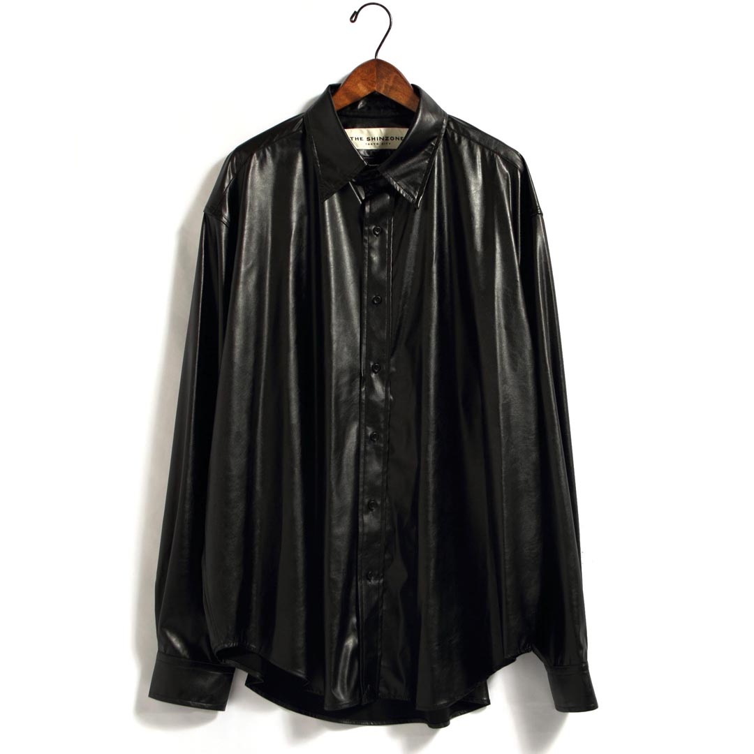 ☆レディース/THE SHINZONE/ザシンゾーン/SYNTHETIC LEATHER SHIRT/シンセティックレザーシャツ/フェイクレザー/品番：22MMSBL18【SALE】【40%OFF】｜star-bars｜03