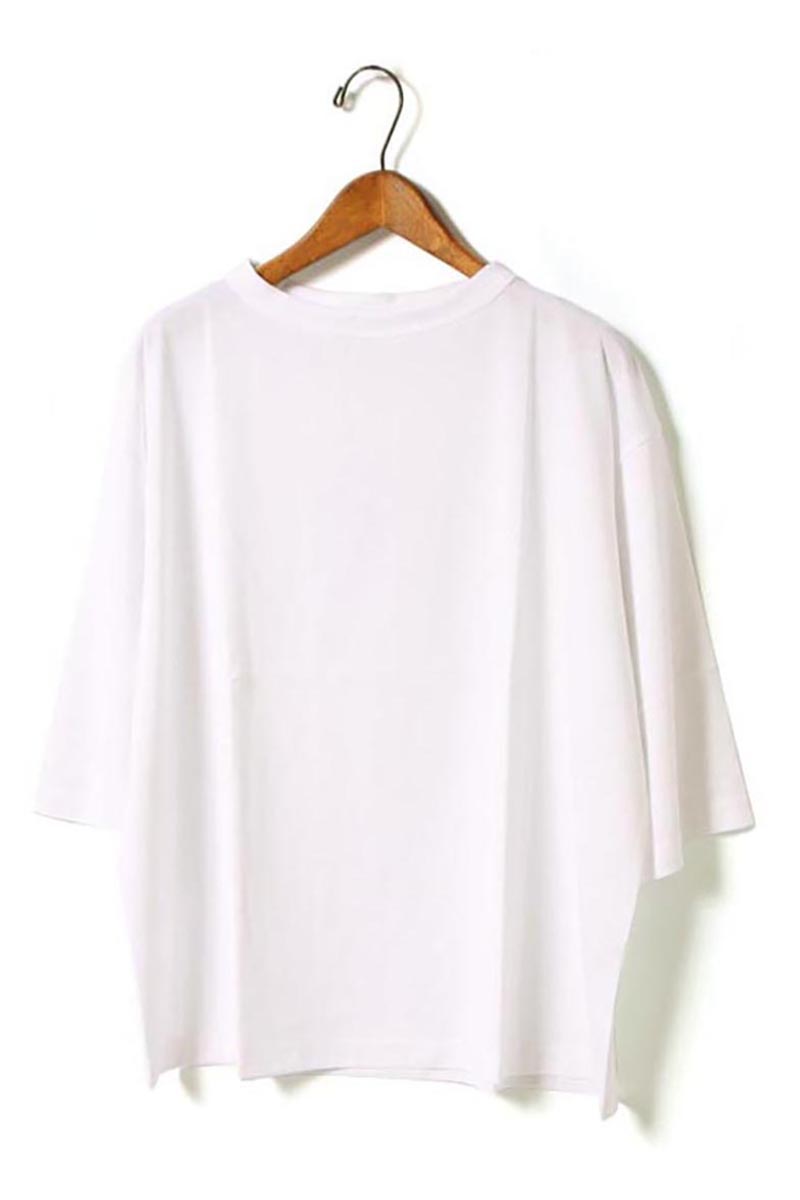 レディース handvaerk ハンドバーク ボトルネック ハーフスリーブTシャツ 品番：6207 ボトルネック 無地 コットン 七分袖  サイズS 春夏【1枚までメール便可】 handvaerk レディース ハンドバーク ボトルネック ハーフ