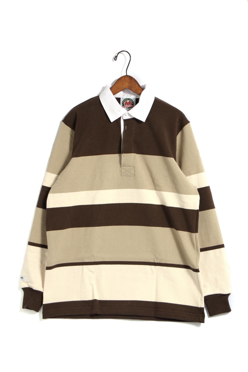 メンズ BARBARIAN バーバリアン 12oz HEAVY WEIGHT RUGBY SHIRT L S 12オンスヘヴィーウェイト長袖ラグビーシャツ 品番：GNBSS5