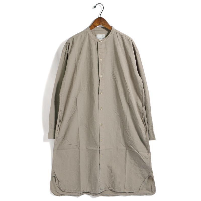 レディース/ARMEN/アーメン/40'S ポプリンユーティリティーバンドカラーロングシャツ/シャツワンピース/品番：INAM1902PD/2022秋冬