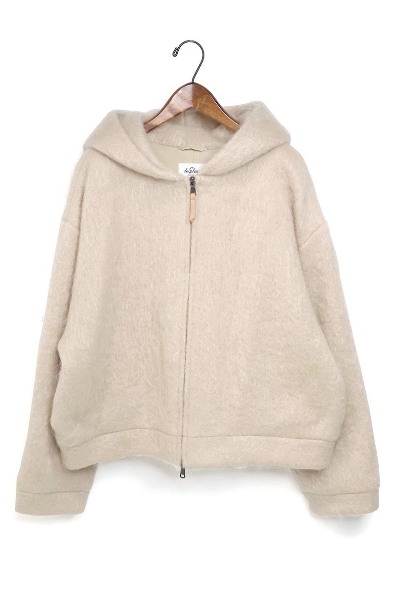 【値下】LE GLAZIK ウールモヘヤ ジップパーカー LE GLAZIK（ルグラジック） ☆レディース ウールモヘア ジップパーカー