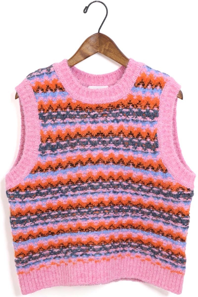 ☆レディース LE GLAZIK ルグラジック ジャカード クルーネックニットベスト 品番：LG-D0114SJQ【SALE】【10%OFF】 LE GLAZIK ☆レディース ルグラジック ジャカード クルーネック