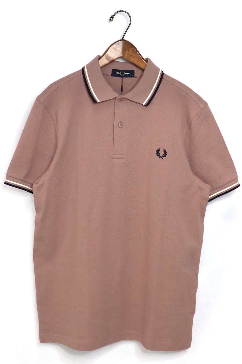 FRED PERRY（フレッドペリー） メンズ ライン入り鹿の子ポロシャツ