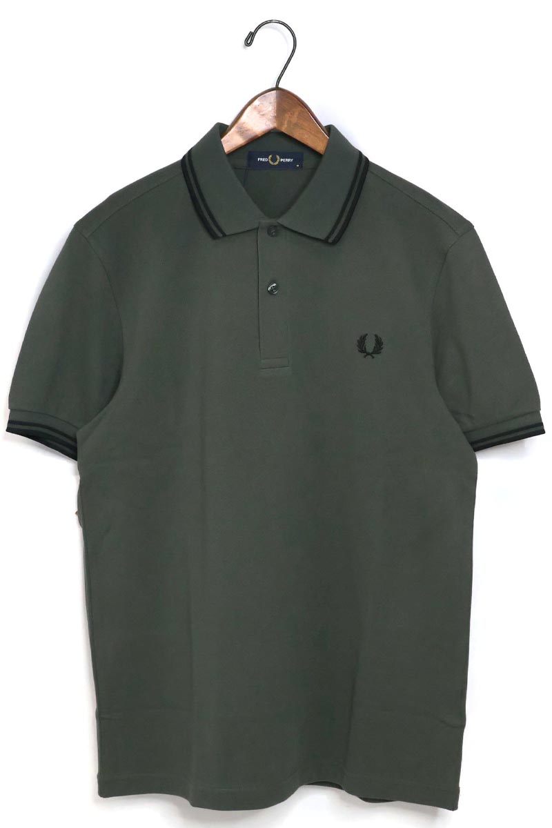 FRED PERRY ハーフジップ 半袖 鹿の子 FRED PERRY メンズ フレッドペリー ライン入り鹿の子ポロシャツ