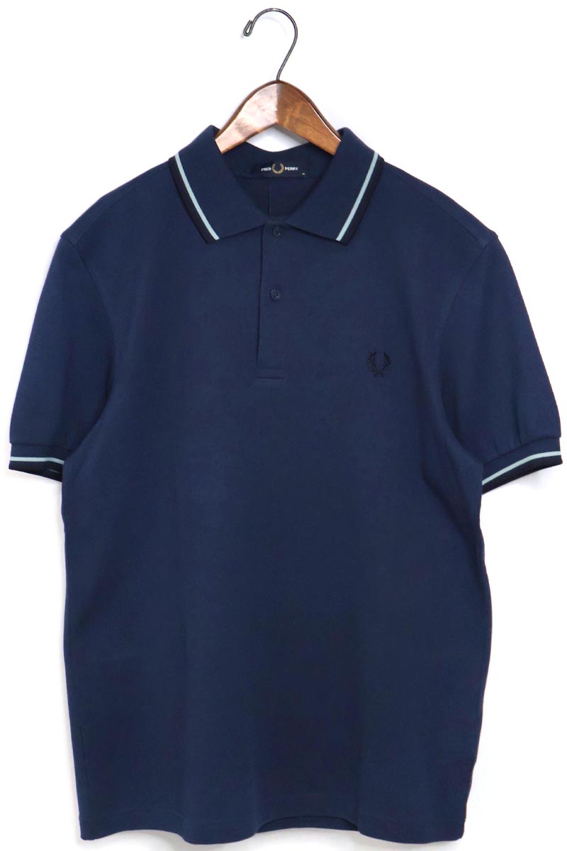 FRED PERRY ハーフジップ 半袖 鹿の子 FRED PERRY メンズ フレッドペリー ライン入り鹿の子ポロシャツ