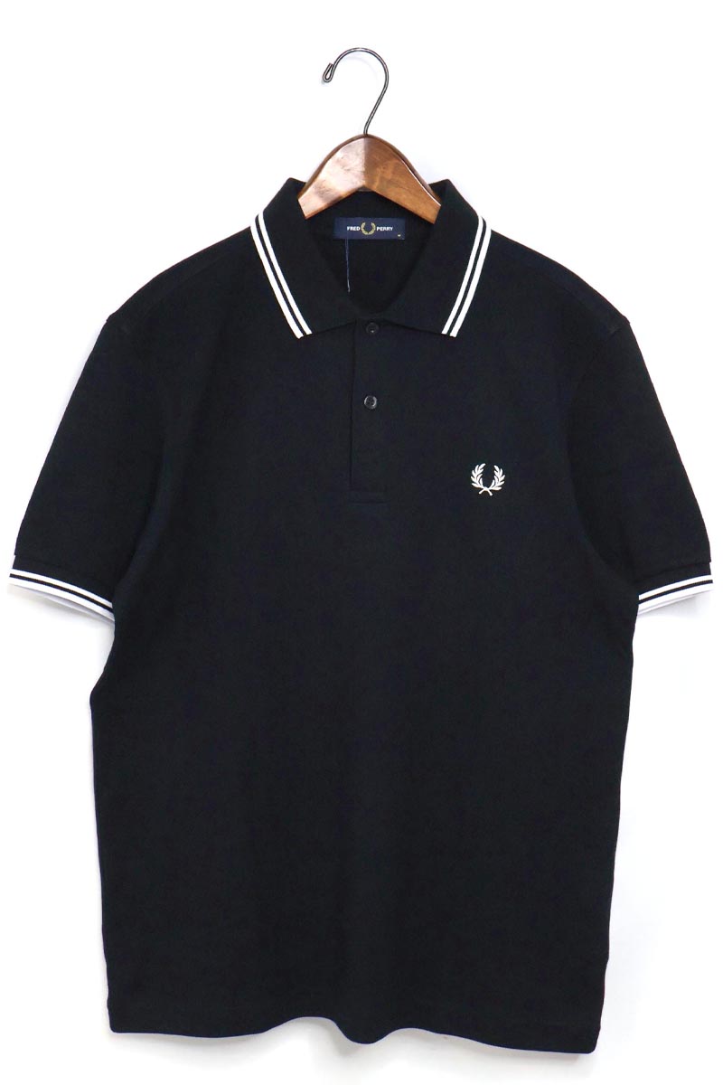「フレッドペリー」ライン付き鹿の子メッシュポロシャツ 刺繍ロゴ ローレルリース FRED PERRY フレッドペリー ポロシャツ ライン入り鹿の子 半袖