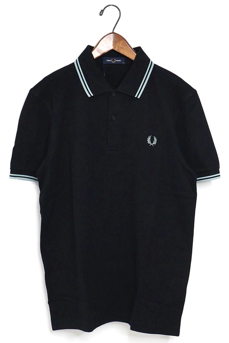 FRED PERRY（フレッドペリー） ☆メンズ ライン入り鹿の子ポロシャツ