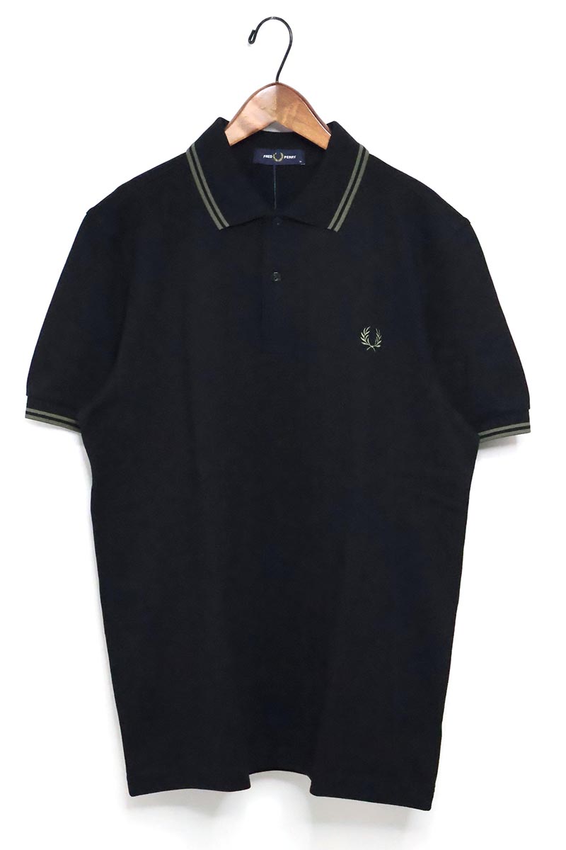 FRED PERRY（フレッドペリー） ☆メンズ ライン入り鹿の子ポロシャツ