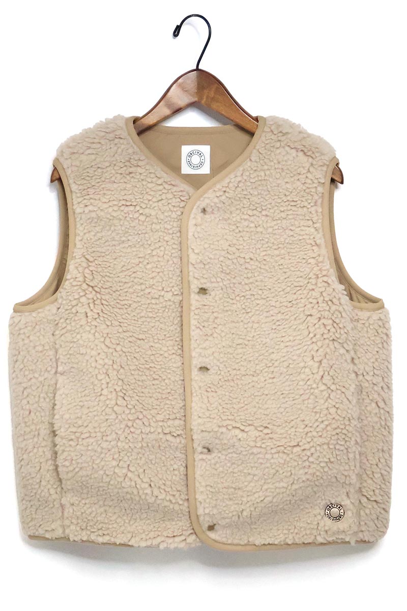 ✮ORCIVAL✮オーシバル✮ウールボア カラーレスベスト BEIGE サイズ2 ORCIVAL（オーシバル） レディース オーチバル ボアフリース ノー