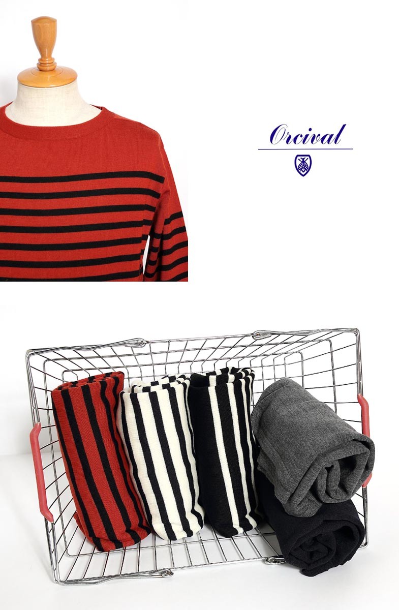 ☆メンズ/ORCIVAL/オーシバル/オーチバル/メリノウールボーダーニット/薄手ニット/品番:RC-4275【SALE】【20％OFF】