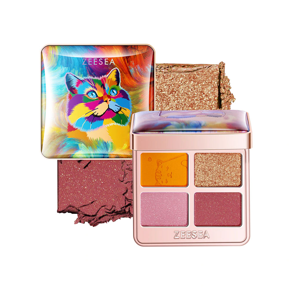 ZEESEA 動物シリーズ 四色 アイシャドウパレット 猫 4color eyeshadow palette 中国コスメ ZEESEA アイシャドウ  目元メイク 涙袋メイク :tipsy-kitty-eyeshadow:スターコスメ - 通販 - Yahoo!ショッピング