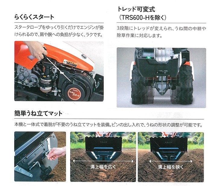 受注生産】 耕運機 クボタ 陽菜 TRS600 家庭用 6.3馬力 管理機 ミニ