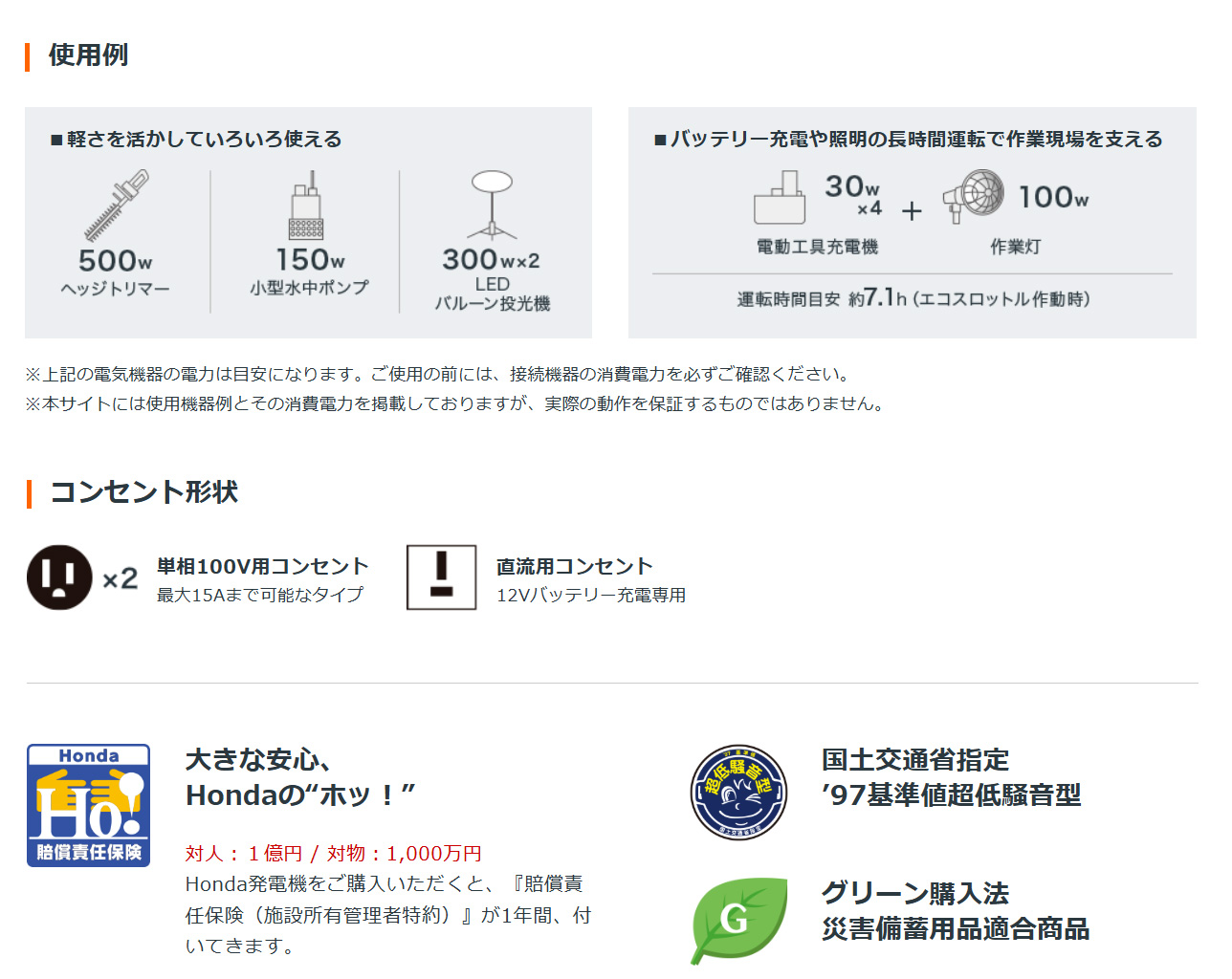 美品　ホンダ　EU9i entry 900W EU9i entry - 正弦波インバーター搭載発電機｜Honda公式サイト