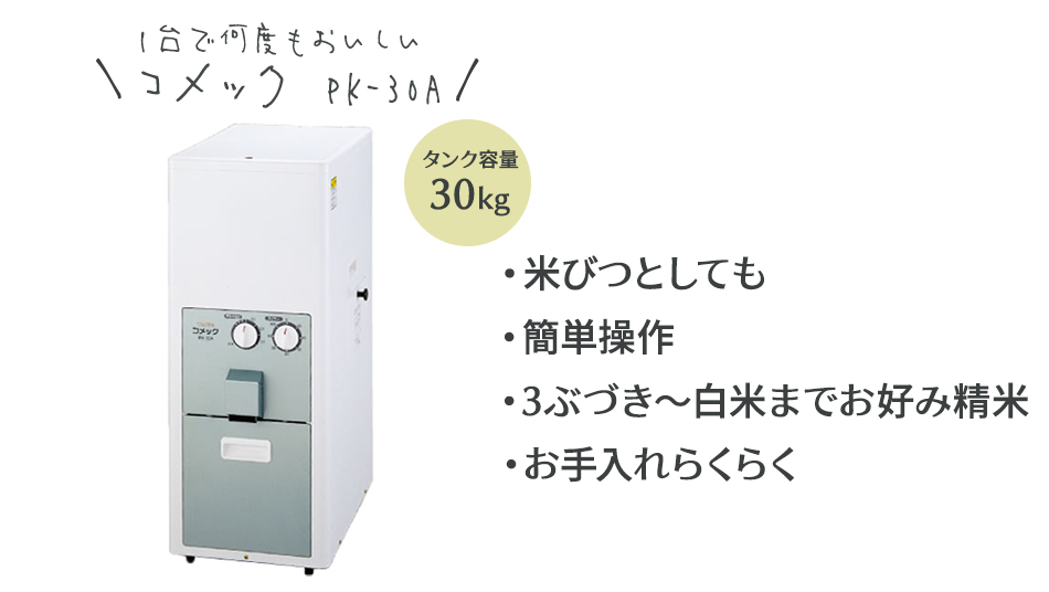 精米機 タイワ 家庭用精米機 .PK-30A. コメック(30kg入り) メーカー