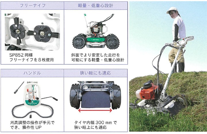 スパイダーモア SP431F草刈機 スパイク車輪 オーレック 共立 スパイダーモア SP430/SP431F 用 移動車輪ASSY ※型式注意