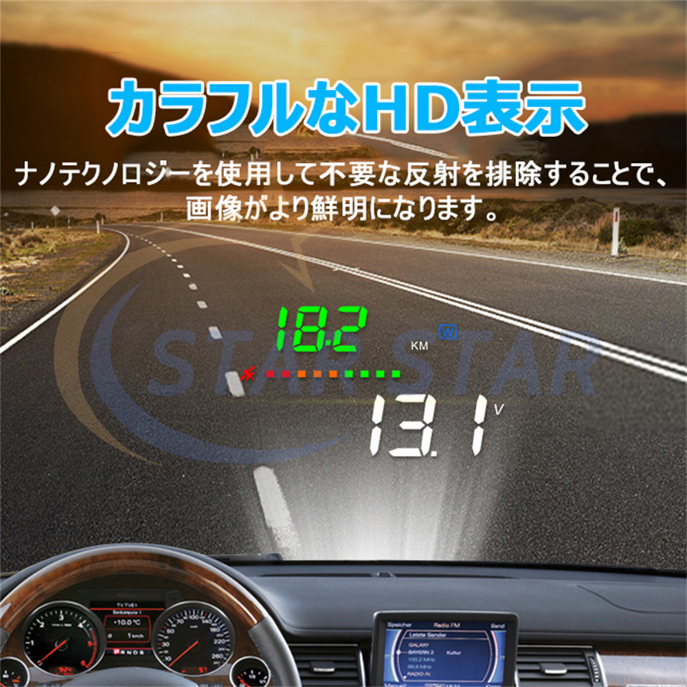 即納 ヘッドアップディスプレイ obd2 HUD 3.5インチ ユニバーサル GPS